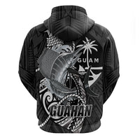 Guam Blue Marlin Fishing Hoodie Guahan Fish Hook Tattoo Black Version LT14 - Polynesian Pride
