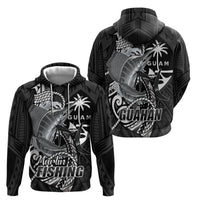 Guam Blue Marlin Fishing Hoodie Guahan Fish Hook Tattoo Black Version LT14 - Polynesian Pride