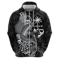 Guam Blue Marlin Fishing Hoodie Guahan Fish Hook Tattoo Black Version LT14 - Polynesian Pride