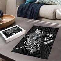 Guam Blue Marlin Fishing Puzzle Guahan Fish Hook Tattoo Black Version