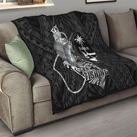 Guam Blue Marlin Fishing Quilt Guahan Fish Hook Tattoo Black Version