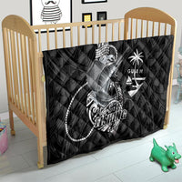 Guam Blue Marlin Fishing Quilt Guahan Fish Hook Tattoo Black Version