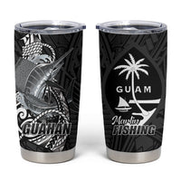 Guam Blue Marlin Fishing Tumbler Cup Guahan Fish Hook Tattoo Black Version