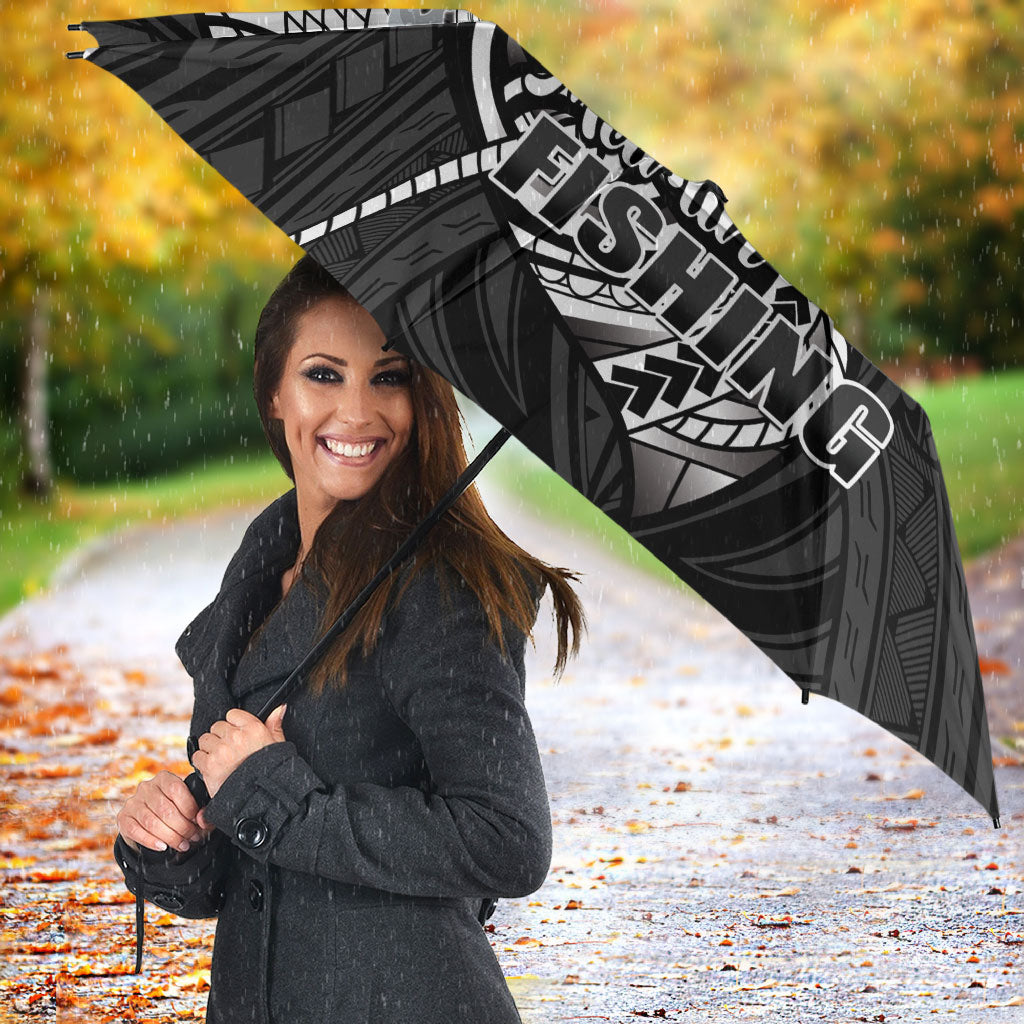 Guam Blue Marlin Fishing Umbrella Guahan Fish Hook Tattoo Black Version