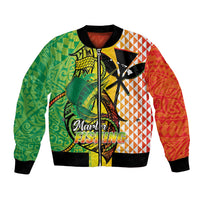 Hawaii Blue Marlin Fishing Bomber Jacket Hawaiian Kanaka Kakau Reggae