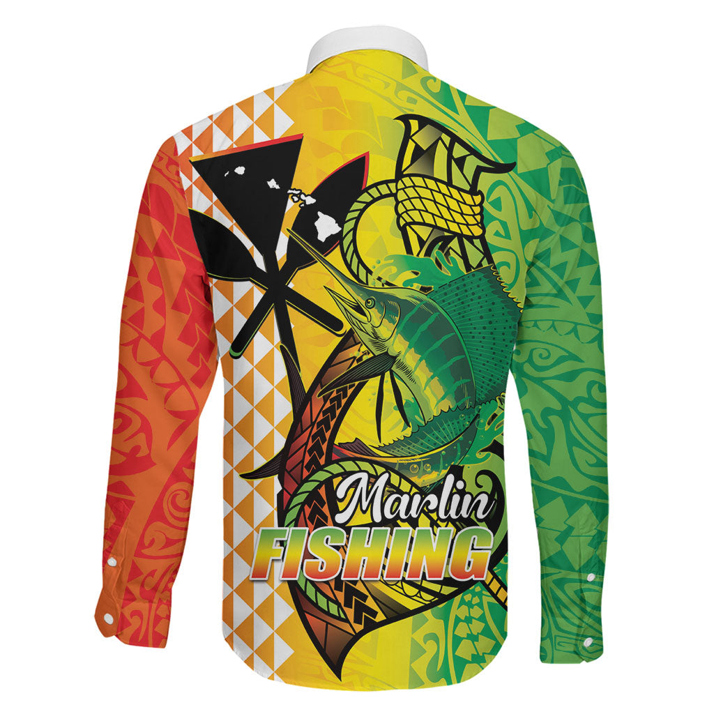 Hawaii Blue Marlin Fishing Family Matching Summer Maxi Dress and Hawaiian Shirt Hawaiian Kanaka Kakau Reggae LT14 - Polynesian Pride