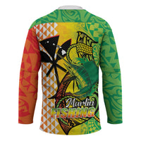 Hawaii Blue Marlin Fishing Hockey Jersey Hawaiian Kanaka Kakau Reggae LT14 - Polynesian Pride