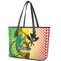 Hawaii Blue Marlin Fishing Leather Tote Bag Hawaiian Kanaka Kakau Reggae LT14 - Polynesian Pride