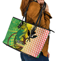 Hawaii Blue Marlin Fishing Leather Tote Bag Hawaiian Kanaka Kakau Reggae LT14 - Polynesian Pride