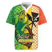 Hawaii Blue Marlin Fishing Rugby Jersey Hawaiian Kanaka Kakau Reggae