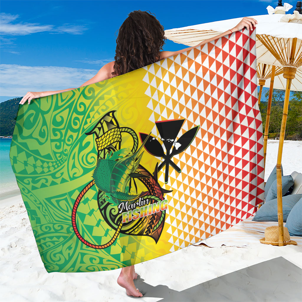 Hawaii Blue Marlin Fishing Sarong Hawaiian Kanaka Kakau Reggae
