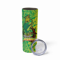 Hawaii Blue Marlin Fishing Skinny Tumbler Hawaiian Kanaka Kakau Reggae