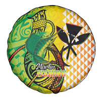 Hawaii Blue Marlin Fishing Spare Tire Cover Hawaiian Kanaka Kakau Reggae LT14 - Polynesian Pride
