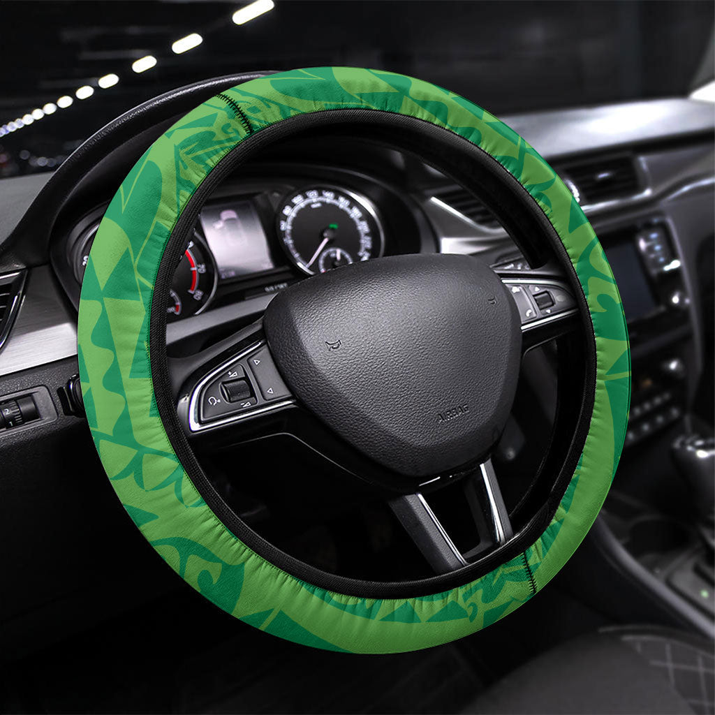 Hawaii Blue Marlin Fishing Steering Wheel Cover Hawaiian Kanaka Kakau Reggae LT14 Universal Fit Reggae - Polynesian Pride