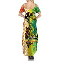 Hawaii Blue Marlin Fishing Summer Maxi Dress Hawaiian Kanaka Kakau Reggae LT14 - Polynesian Pride