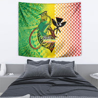 Hawaii Blue Marlin Fishing Tapestry Hawaiian Kanaka Kakau Reggae