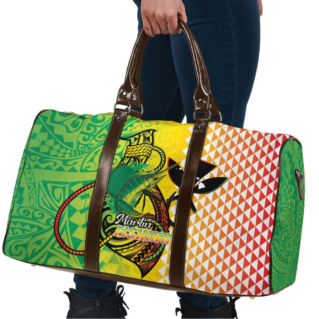 Hawaii Blue Marlin Fishing Travel Bag Hawaiian Kanaka Kakau Reggae LT14 - Polynesian Pride