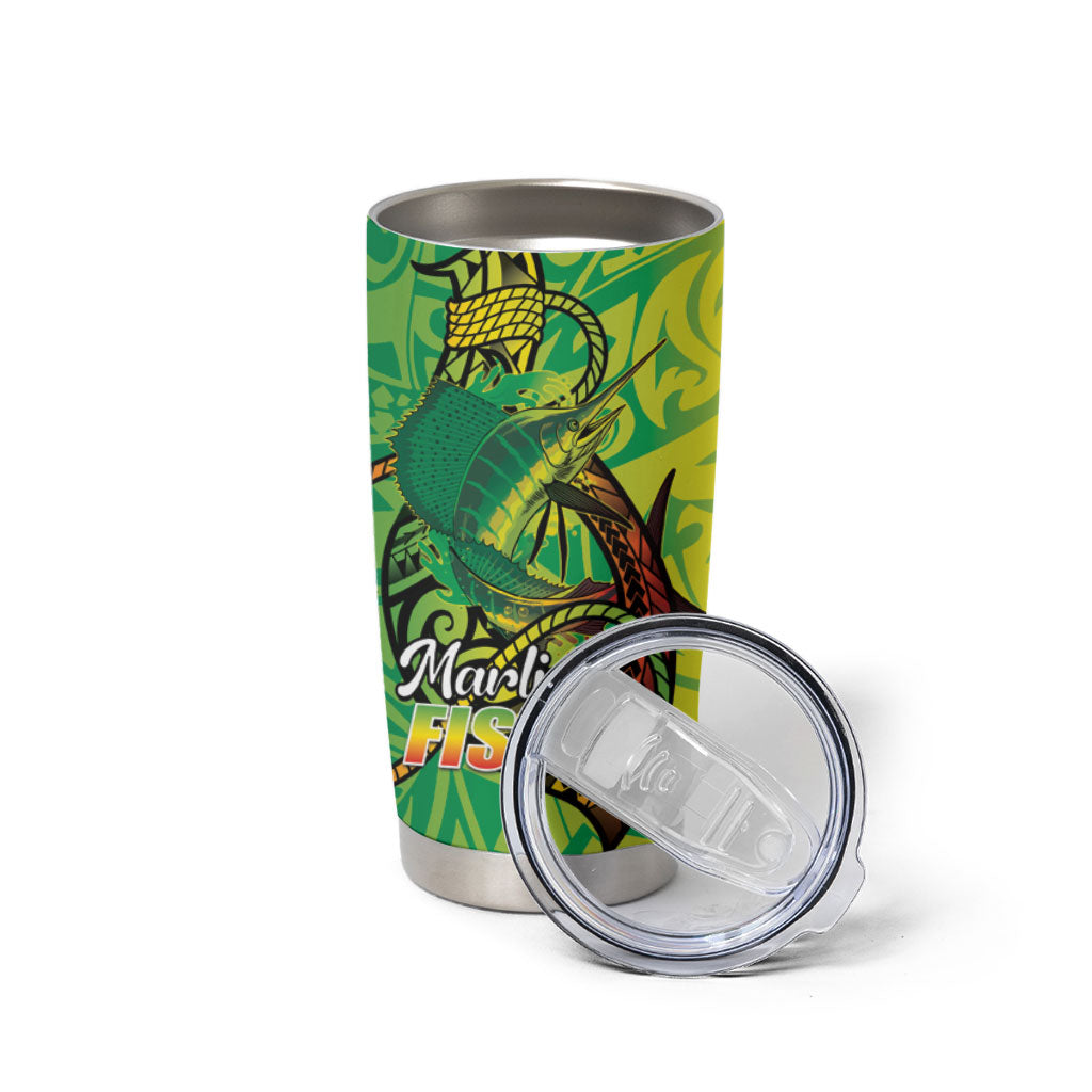 Hawaii Blue Marlin Fishing Tumbler Cup Hawaiian Kanaka Kakau Reggae LT14 - Polynesian Pride
