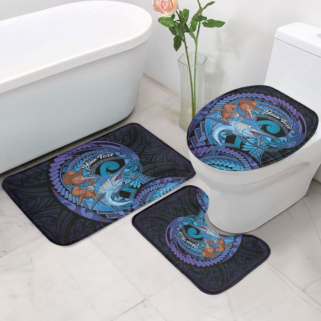 Personalised Blue Marlin Fishing New Zealand Bathroom Set NZ Kiwi Cowboy Born To Fish LT14 - Polynesian Pride