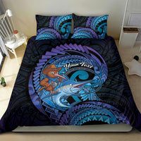 Personalised Blue Marlin Fishing New Zealand Bedding Set NZ Kiwi Cowboy Born To Fish LT14 - Polynesian Pride