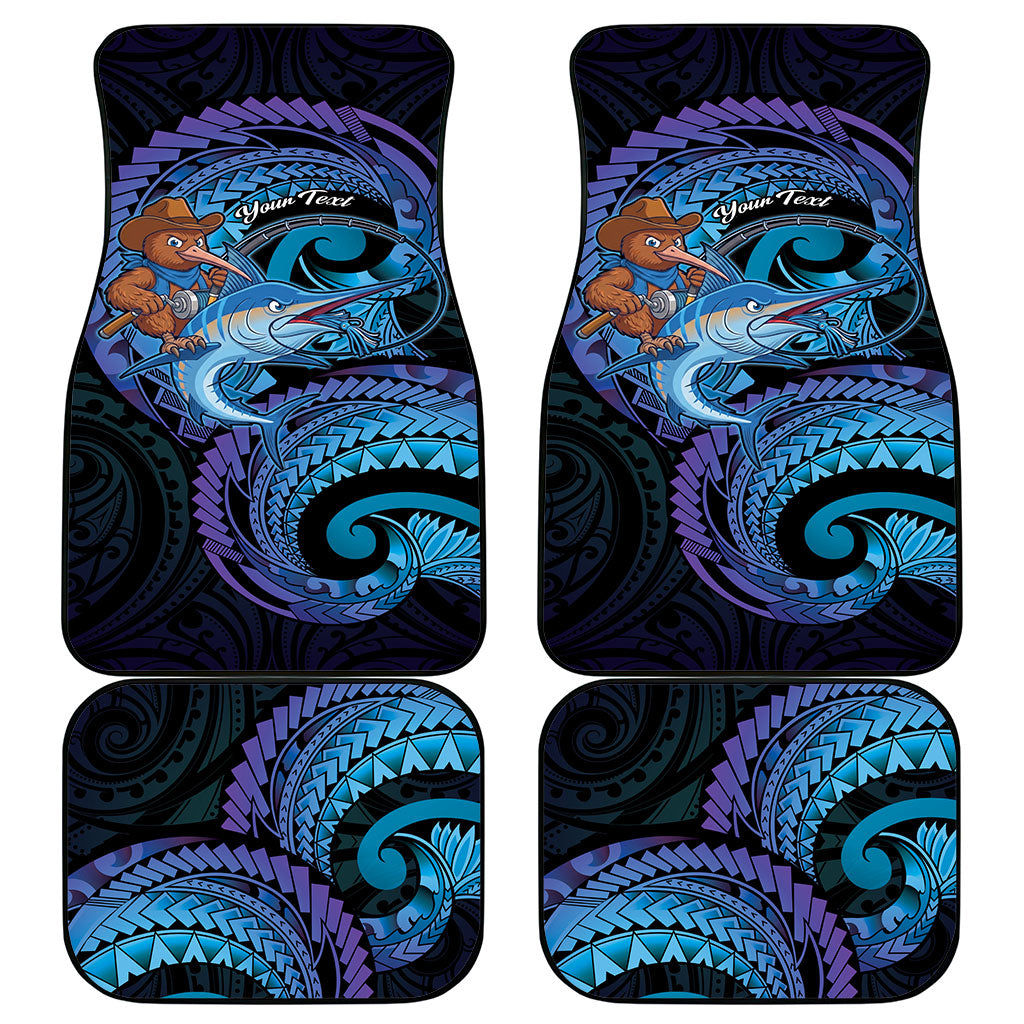 Personalised Blue Marlin Fishing New Zealand Car Mats NZ Kiwi Cowboy Born To Fish