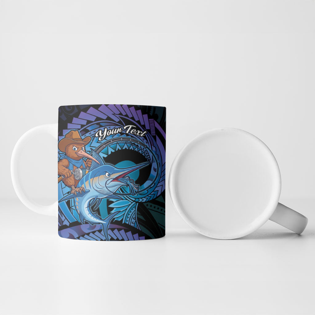 Personalised Blue Marlin Fishing New Zealand Ceramic Mug NZ Kiwi Cowboy Born To Fish LT14 - Polynesian Pride