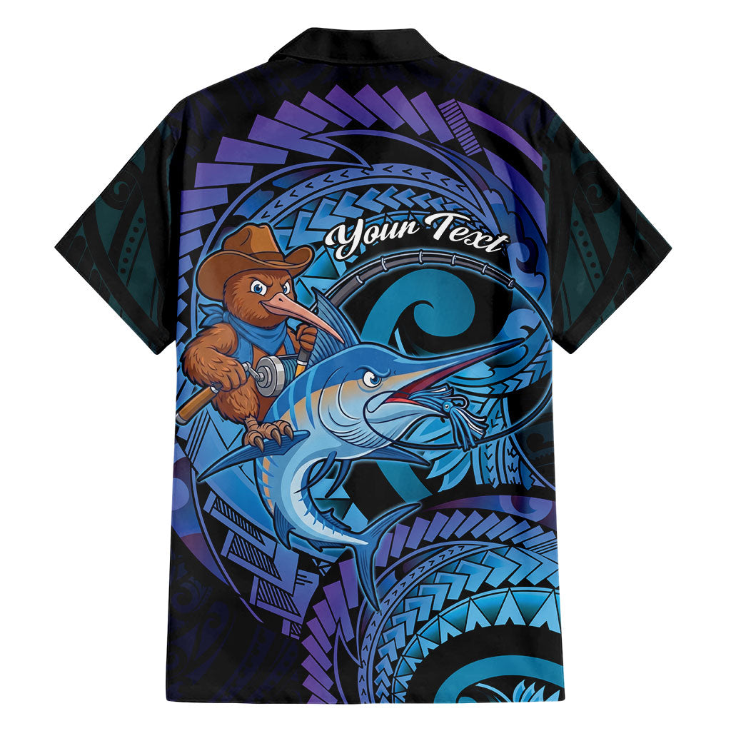 Personalised Blue Marlin Fishing New Zealand Family Matching Summer Maxi Dress and Hawaiian Shirt NZ Kiwi Cowboy Born To Fish LT14 - Polynesian Pride