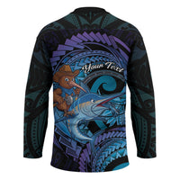 Personalised Blue Marlin Fishing New Zealand Hockey Jersey NZ Kiwi Cowboy Born To Fish LT14 - Polynesian Pride