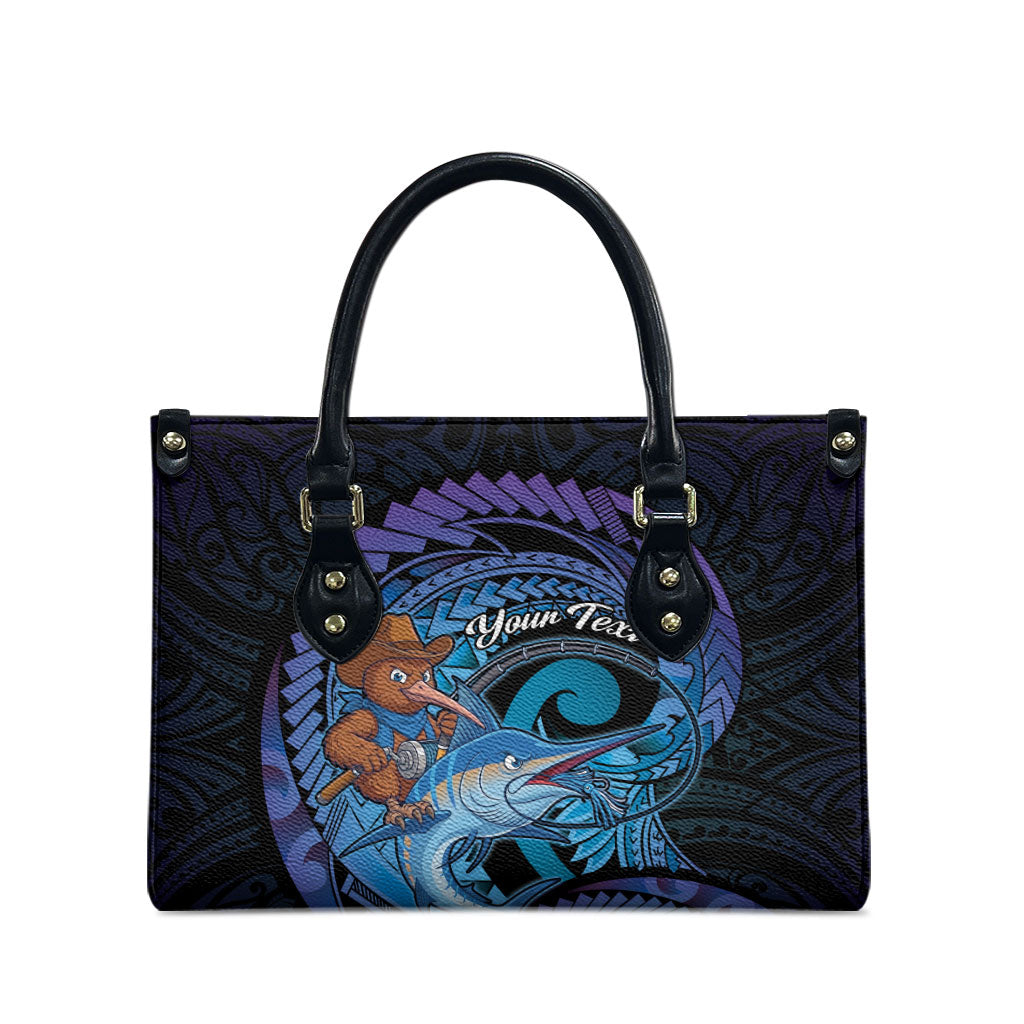 Personalised Blue Marlin Fishing New Zealand Leather Bag NZ Kiwi Cowboy Born To Fish LT14 - Polynesian Pride