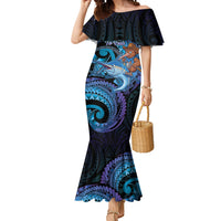 Personalised Blue Marlin Fishing New Zealand Mermaid Dress NZ Kiwi Cowboy Born To Fish LT14 Women Purple - Polynesian Pride