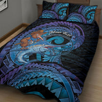 Personalised Blue Marlin Fishing New Zealand Quilt Bed Set NZ Kiwi Cowboy Born To Fish LT14 - Polynesian Pride