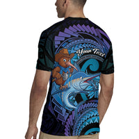 Personalised Blue Marlin Fishing New Zealand Rugby Jersey NZ Kiwi Cowboy Born To Fish