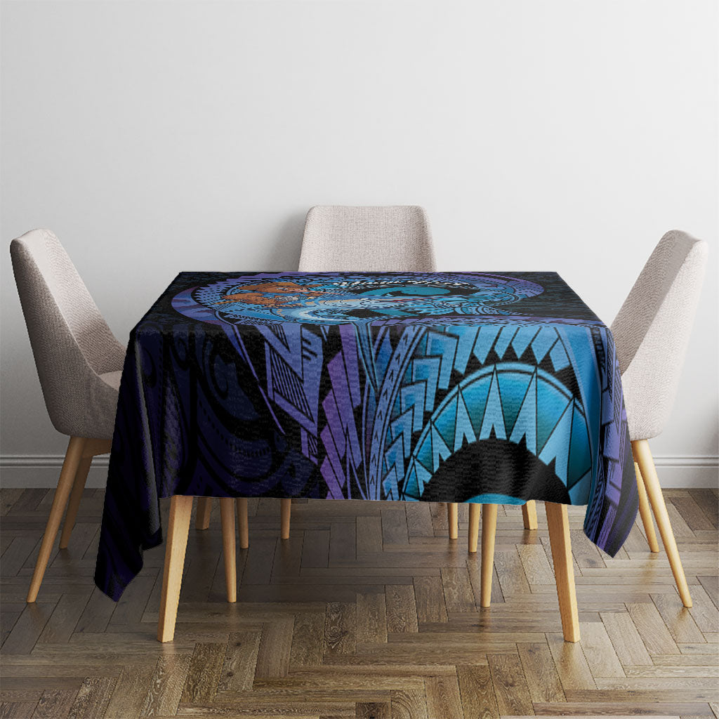 Personalised Blue Marlin Fishing New Zealand Tablecloth NZ Kiwi Cowboy Born To Fish LT14 - Polynesian Pride