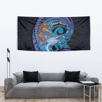 Personalised Blue Marlin Fishing New Zealand Tapestry NZ Kiwi Cowboy Born To Fish LT14 - Polynesian Pride