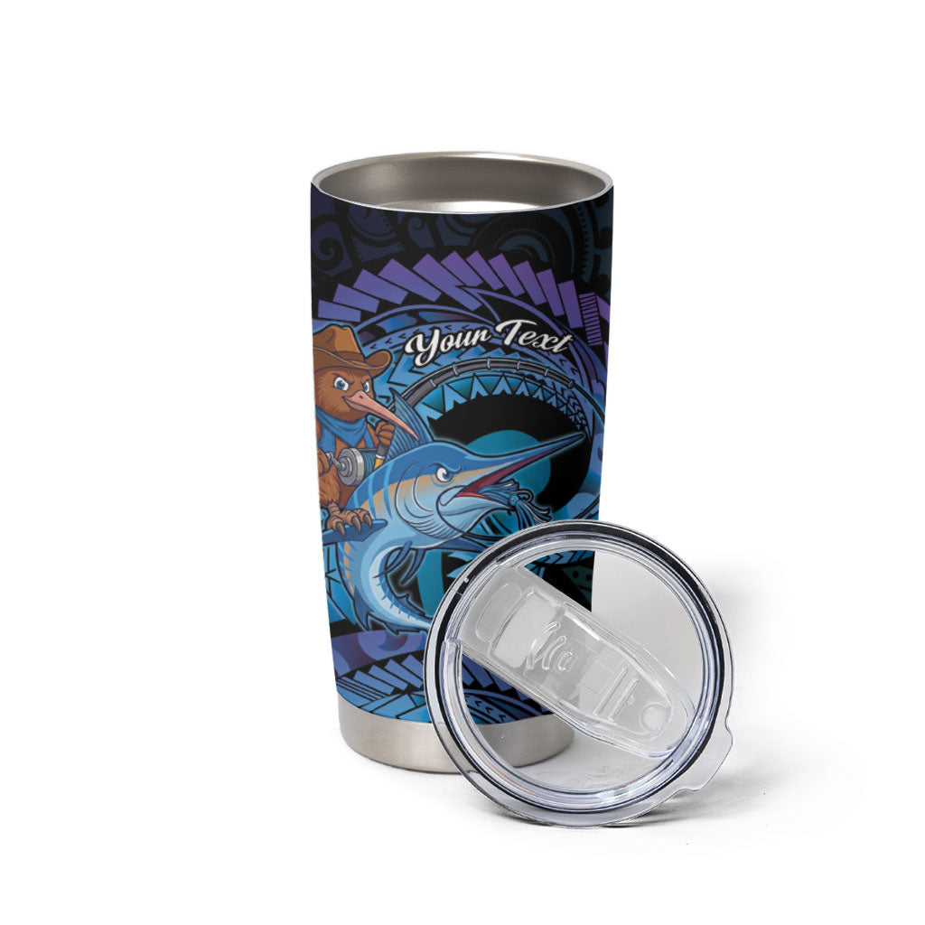 Personalised Blue Marlin Fishing New Zealand Tumbler Cup NZ Kiwi Cowboy Born To Fish