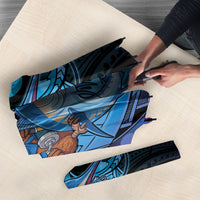 Personalised Blue Marlin Fishing New Zealand Umbrella NZ Kiwi Cowboy Born To Fish LT14 - Polynesian Pride