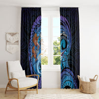 Personalised Blue Marlin Fishing New Zealand Window Curtain NZ Kiwi Cowboy Born To Fish LT14 - Polynesian Pride