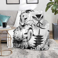 Japan And Hawaii Blanket Sakura Koi Fish Hawaiian Lei Kanaka - Polynesian Pride