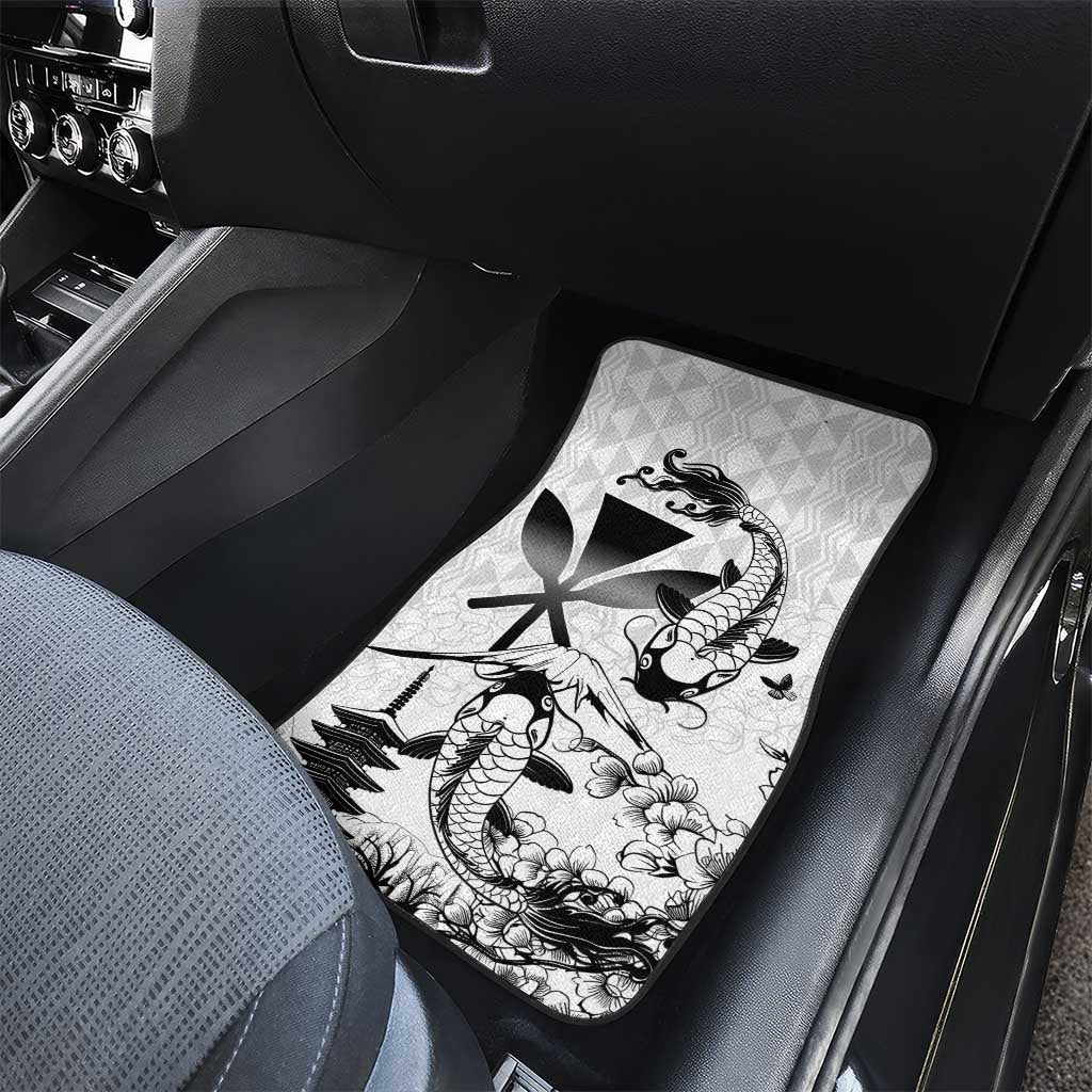 Japan And Hawaii Car Mats Sakura Koi Fish Hawaiian Lei Kanaka - Polynesian Pride