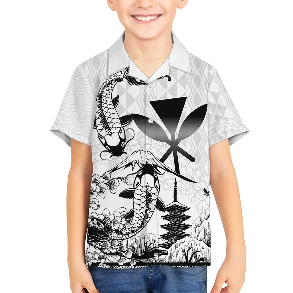Japan And Hawaii Family Matching Puletasi and Hawaiian Shirt Sakura Koi Fish Hawaiian Lei Kanaka - Polynesian Pride