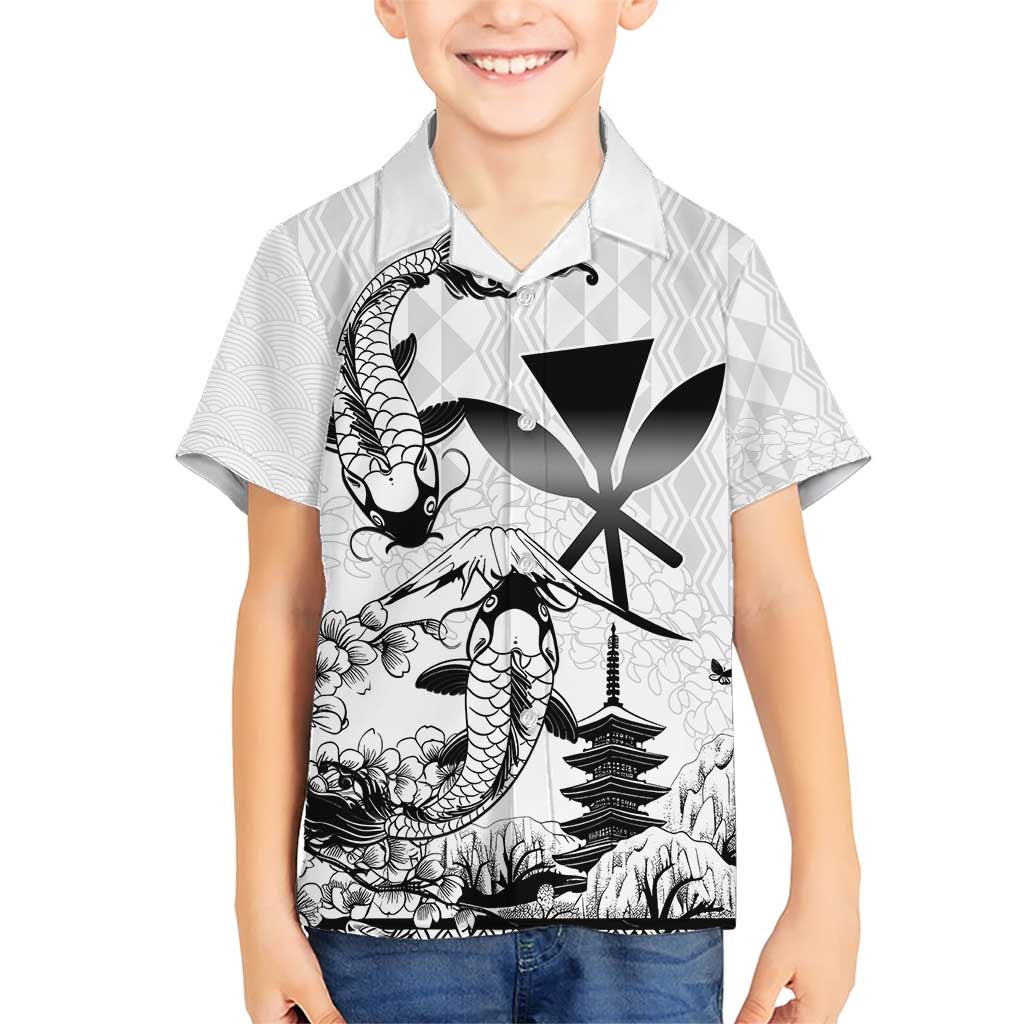 Japan And Hawaii Family Matching Short Sleeve Bodycon Dress and Hawaiian Shirt Sakura Koi Fish Hawaiian Lei Kanaka - Polynesian Pride