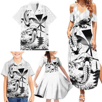 Japan And Hawaii Family Matching Summer Maxi Dress and Hawaiian Shirt Sakura Koi Fish Hawaiian Lei Kanaka - Polynesian Pride