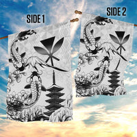 Japan And Hawaii Garden Flag Sakura Koi Fish Hawaiian Lei Kanaka - Polynesian Pride