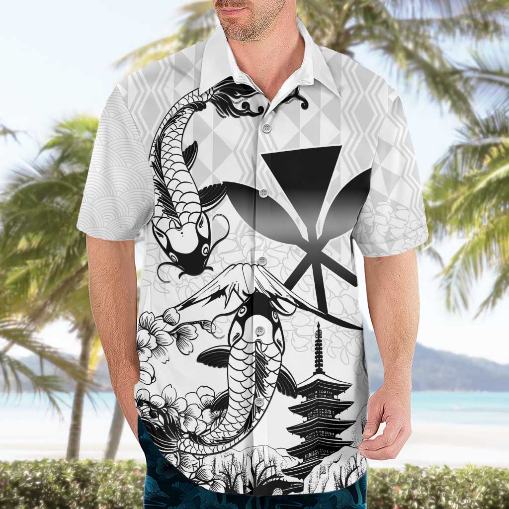 Japan And Hawaii Hawaiian Shirt Sakura Koi Fish Hawaiian Lei Kanaka - Polynesian Pride