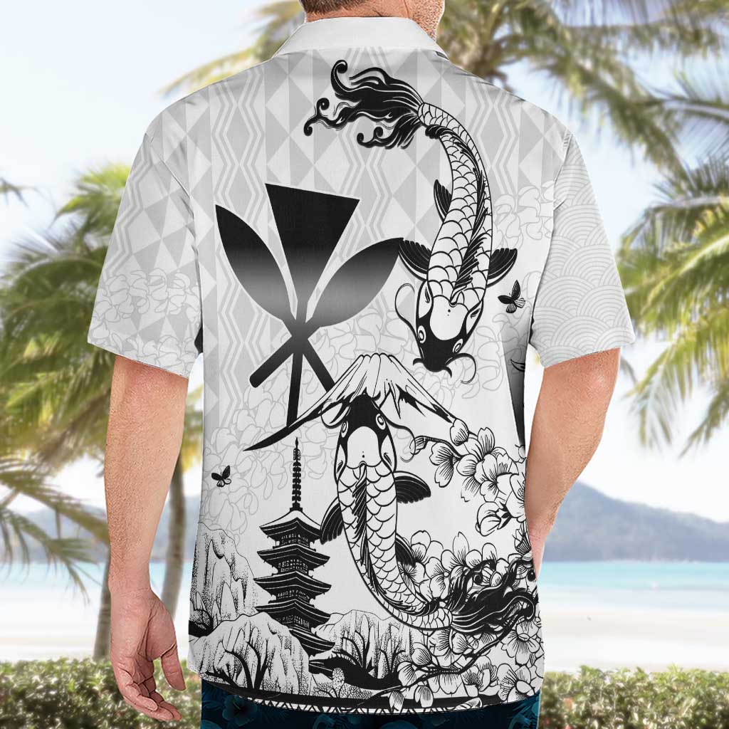 Japan And Hawaii Hawaiian Shirt Sakura Koi Fish Hawaiian Lei Kanaka - Polynesian Pride