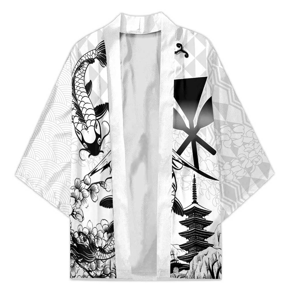 Japan And Hawaii Kimono Sakura Koi Fish Hawaiian Lei Kanaka - Polynesian Pride