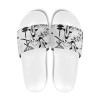 Japan And Hawaii Slide Sandals Sakura Koi Fish Hawaiian Lei Kanaka - Polynesian Pride