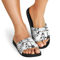 Japan And Hawaii Slide Sandals Sakura Koi Fish Hawaiian Lei Kanaka - Polynesian Pride