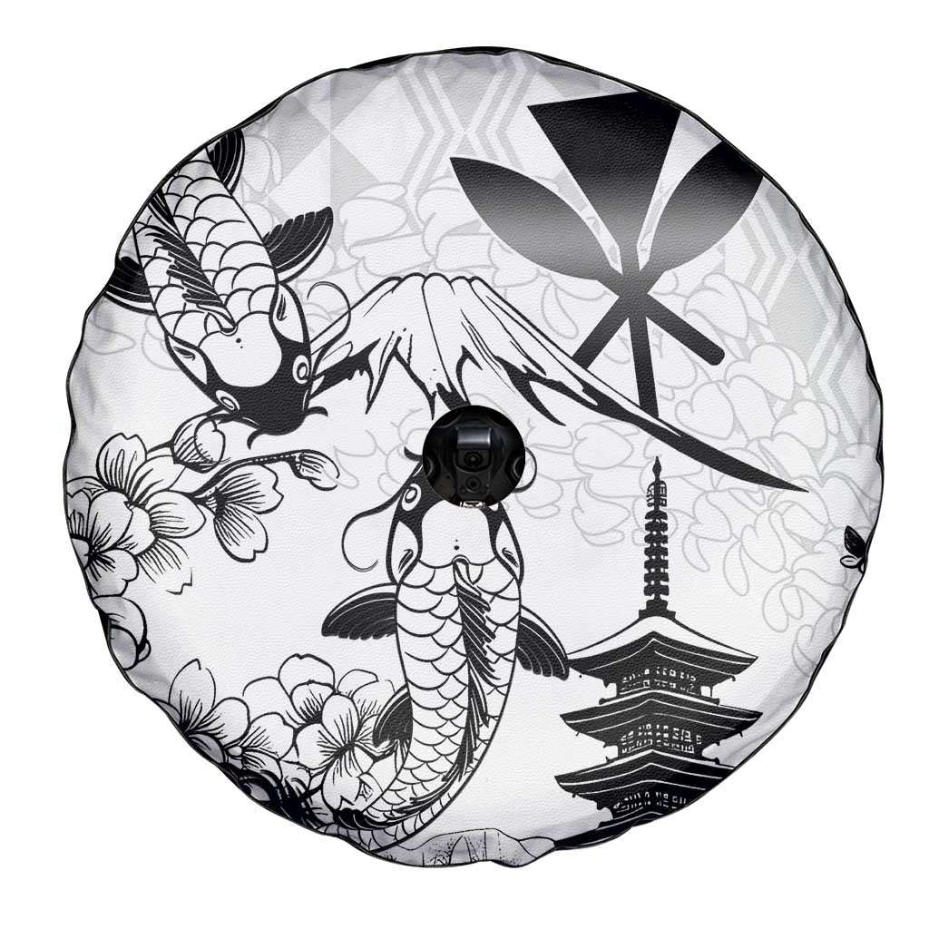 Japan And Hawaii Spare Tire Cover Sakura Koi Fish Hawaiian Lei Kanaka - Polynesian Pride