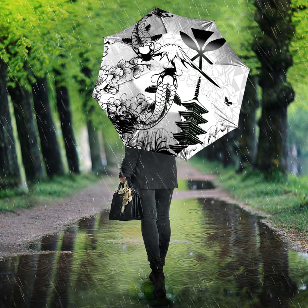 Japan And Hawaii Umbrella Sakura Koi Fish Hawaiian Lei Kanaka - Polynesian Pride